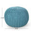 Repose-pieds moderne en tricot tissé rond avec texture douce et aucun assemblage requis pour un confort et un style instantanés.
