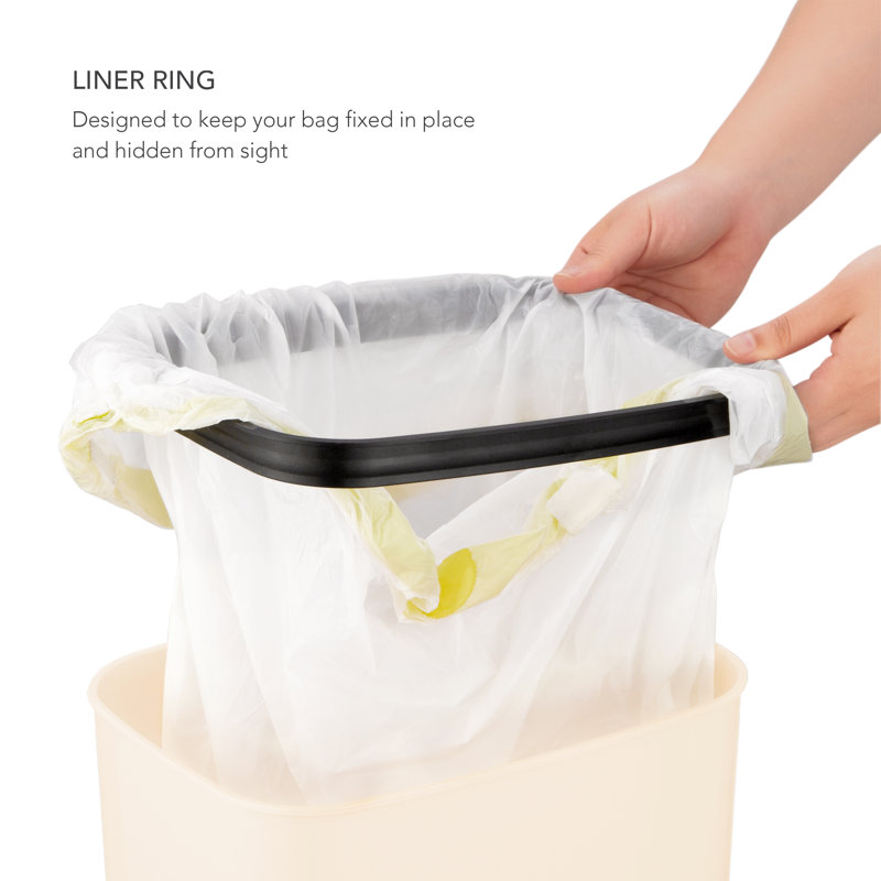 White Plastic Touchless Motion Sensor Trash Can, 3.2 Gallon