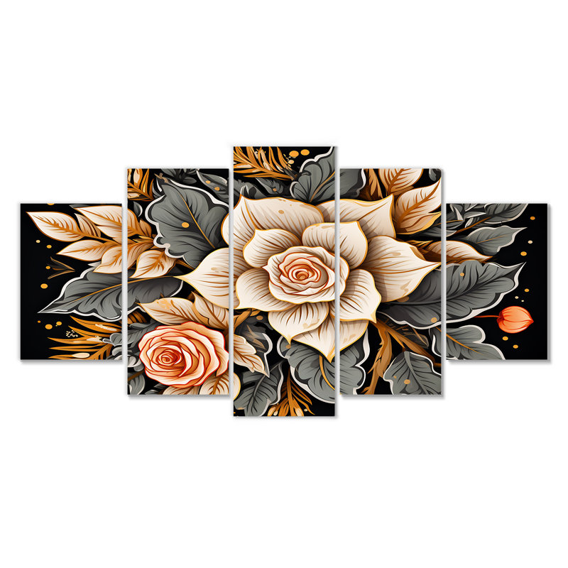 Maymie - Roses Wall Art 5 Piece