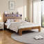 Modern Dark Brown Queen Platform Bed Frame with LED Storage Headboard, 2 USB Ports & Under-Bed Storage - Tool-Free Assembly, Noise-Free-1609006077-1609130791