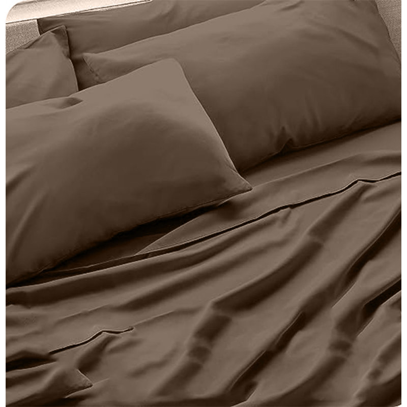 6-Piece Premium Deep Pockets Microfiber Sheet Set, California King, Tree Bark
