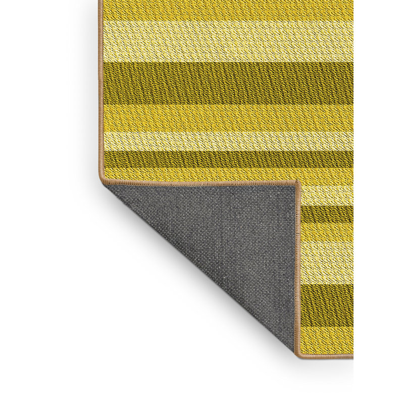 Tapis vert / jaune en laine, Rectangle 5 pi x 8 pi