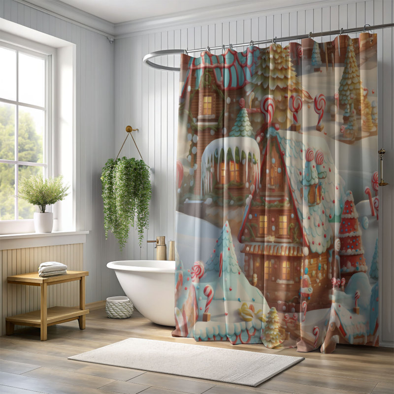 Rideau de douche Gingerbread Bliss - Premium, H 74 po x l 71 po