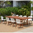 Ensemble de salle à manger de patio extérieur 9 pièces 100% bois certifié FSC Anautica