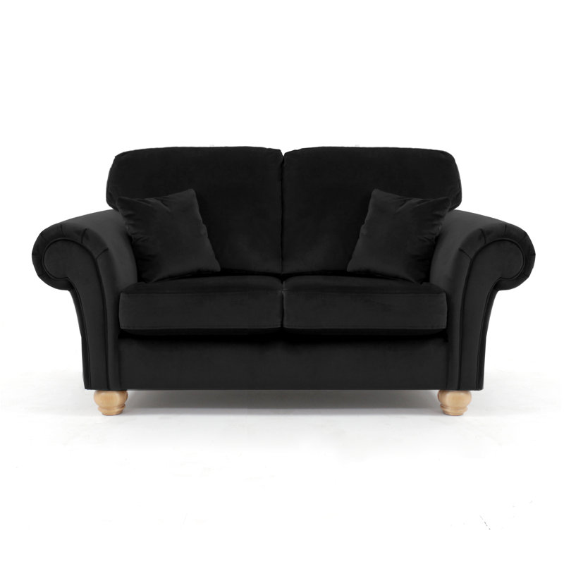 Foreston Velvet Sofa, Black, 2
