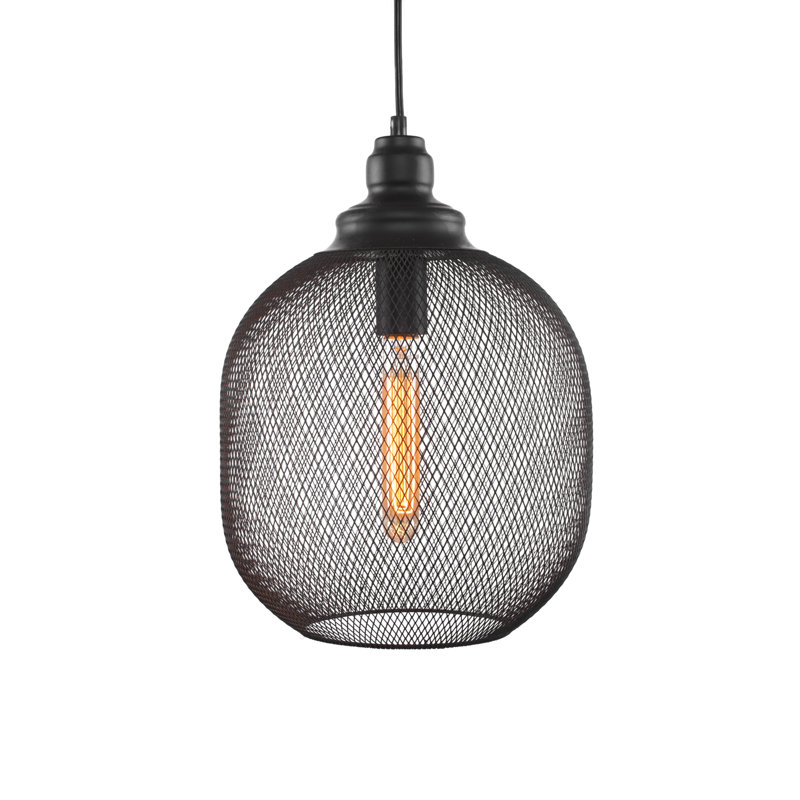 Adkins Plexus Stem Hung Pendant With Bulb, Matte Black