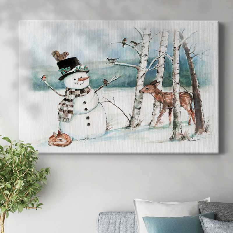 Snow Friends - Toile tendue avec châssis, H 18 po x l 27 po