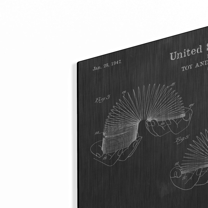 «Toy and Process of Usage Blueprint Vernis Chalkboard», art mural en métal, H 16 po x l 24 po