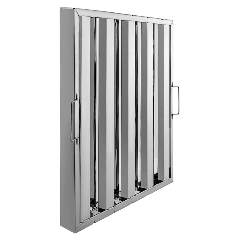 Paquet de 6 filtres de hotte en acier inoxydable - Filtre à graisse à chicane de qualité commerciale pour hottes de cuisine, résistant à la rouille et facile à nettoyer