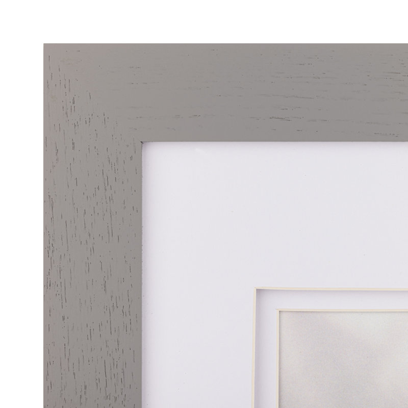8x10 Gray Wood Frame with Double White Mat