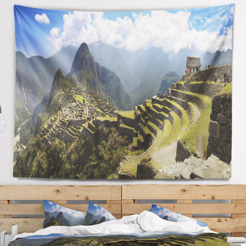 Paysage photo machu picchu panorama tapisserie, H 32 po x l 39 po