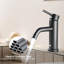 Robinet pour salle de bain à un trou - moderne, noir mat, acier inoxydable, salle de bain moderne à fixation sur le comptoir-122521191