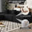 Boneless 120''W Mordern Design L Shpaed Corduroy Sectional Sleeper Compression Sofa With Ottoman-1699016263