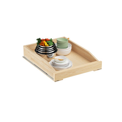 Rashun Single Pull Out Cabinet Organizer Soft Close Slide Out Wood Drawer Storage Shelves