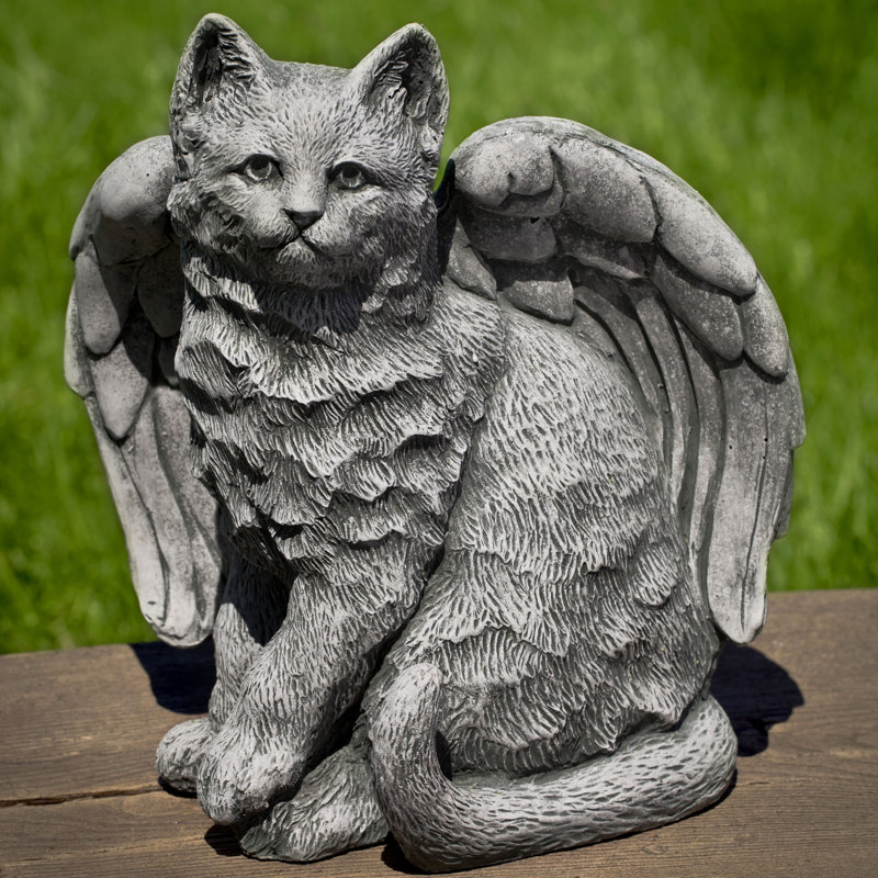Angel Cat Garden Statue, Graystone