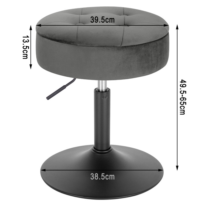 Lieven Adjustable Height Ergonomic Lab Stool, Dark Grey