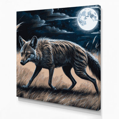 Faune loup gris, art mural sur toile