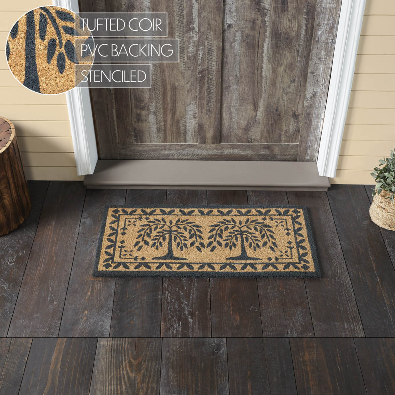 Willow Trees Coir Rug Rect, 17" W x 36" L