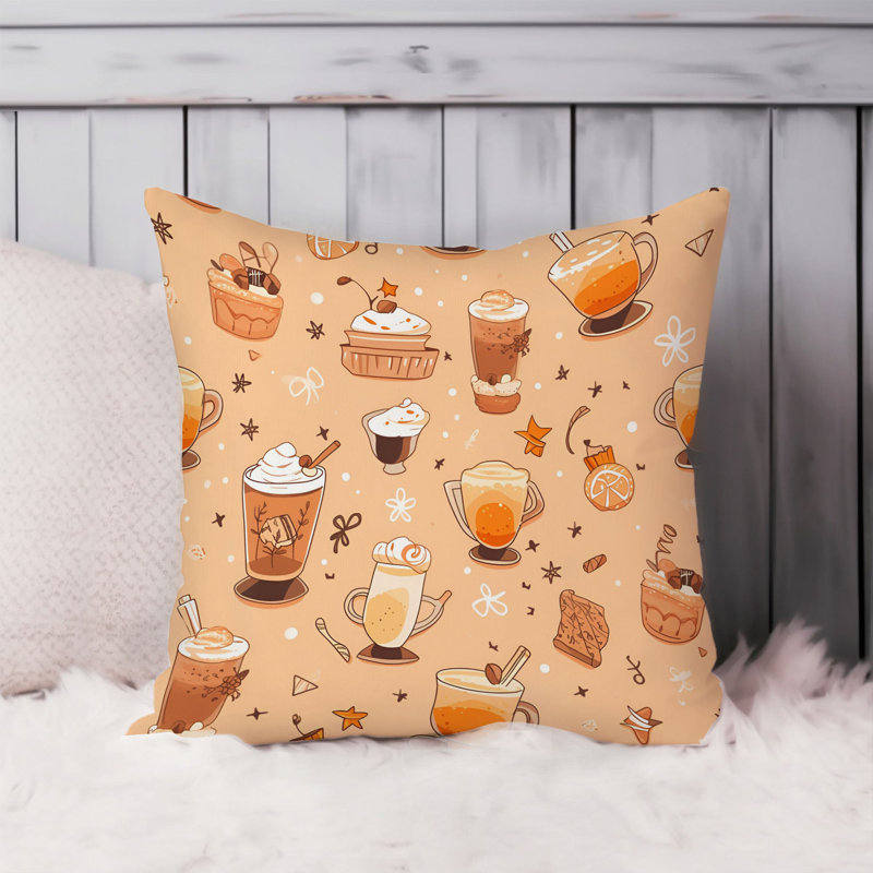 Holiday Fall Thanksgiving Pattern I Coffee, 20"H x 20"W