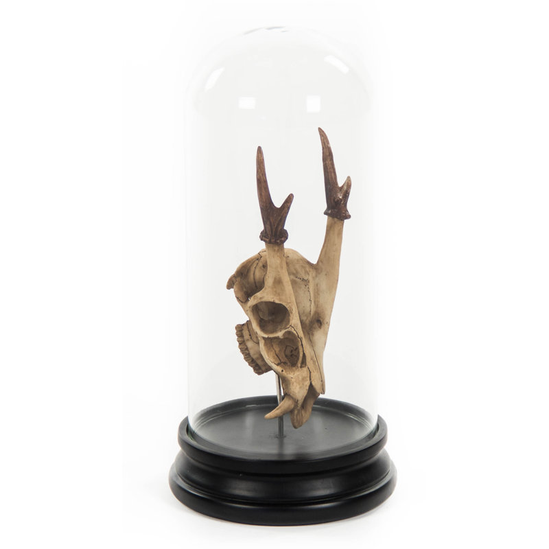 Sculpture en verre cerf-crâne avec bel, H 23 po x l 5,5 po x P 5,5 po
