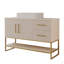 Meuble-lavabo moderne 47,2 po avec lavabo vasque en céramique, armoire d'appoint autoportante-125515061