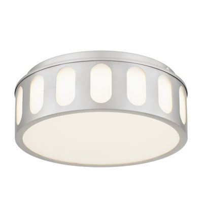 11.25" Brushed Nickel LED Flush Mount Ceiling Light