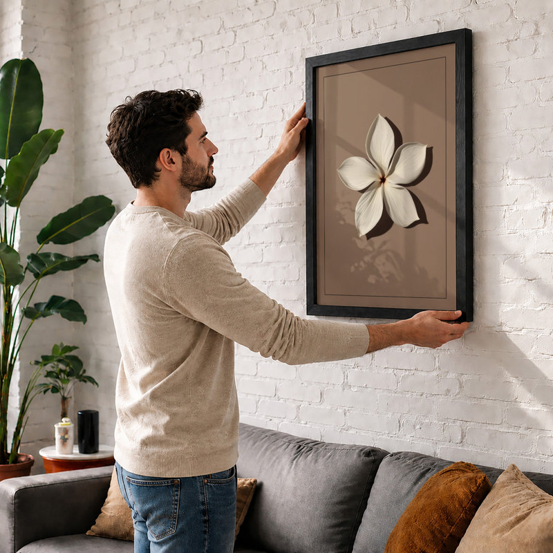 Petal Study Botanical - Framed Print, A1 - 84.1 x 59.4 cm, Oak