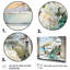 «Blue Window Beachfront View Blooms III - Coastal Windows», reproduction sur toile encadrée-619758781-619758780