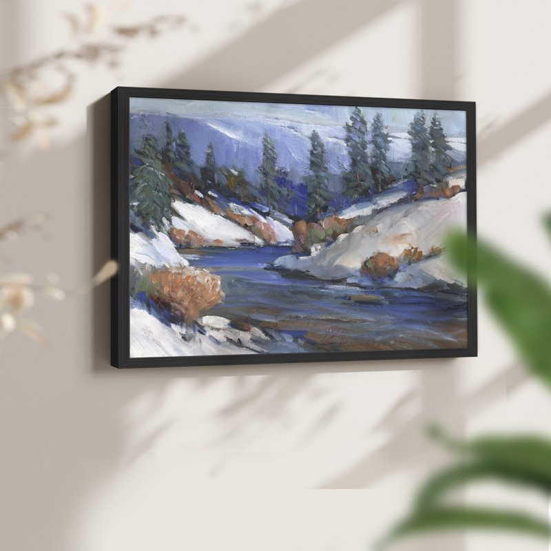 First Snow II -Framed Print - Restickable, 11" H x 14" W, Black
