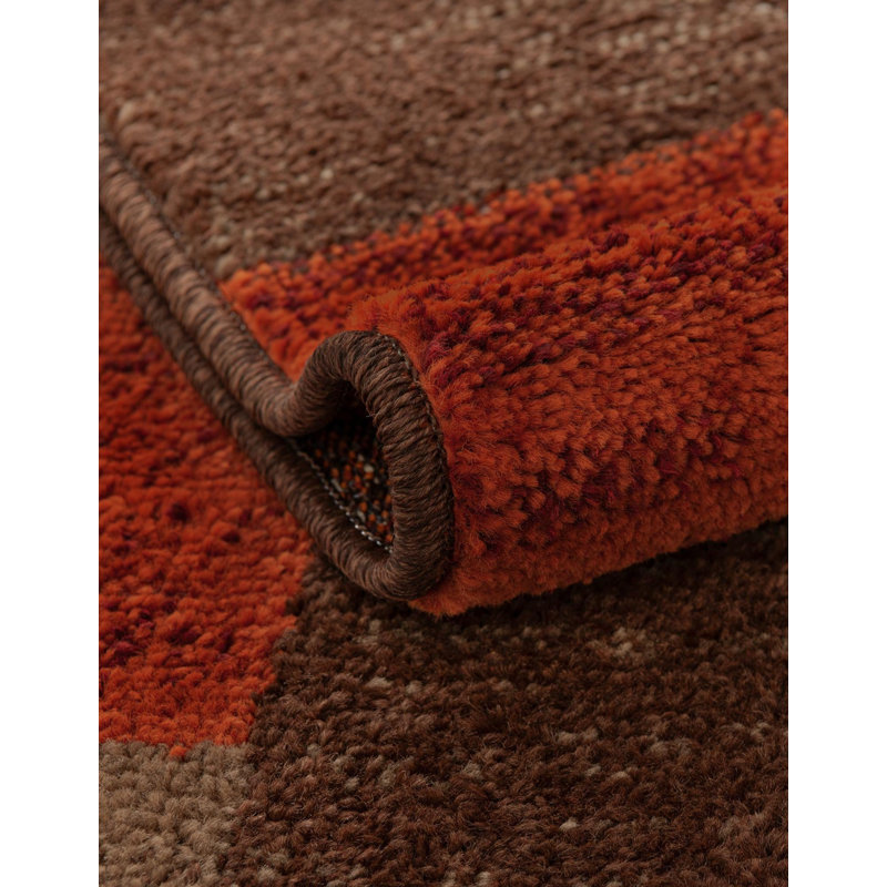 Alair Abstract Dark Brown Area Rug, Rectangle 7'10" x 11'