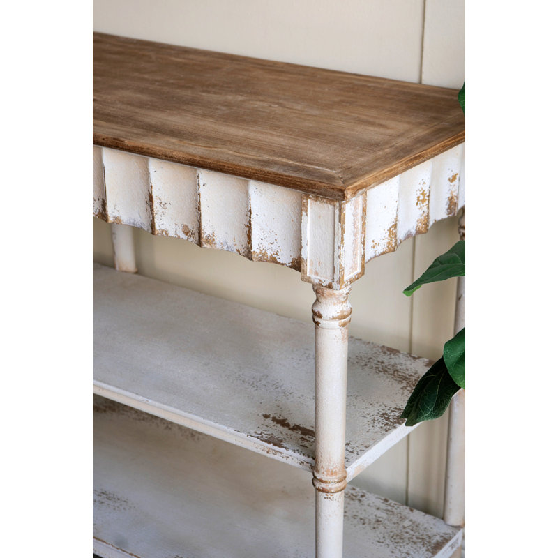 Console en bois avec tablette ouverte