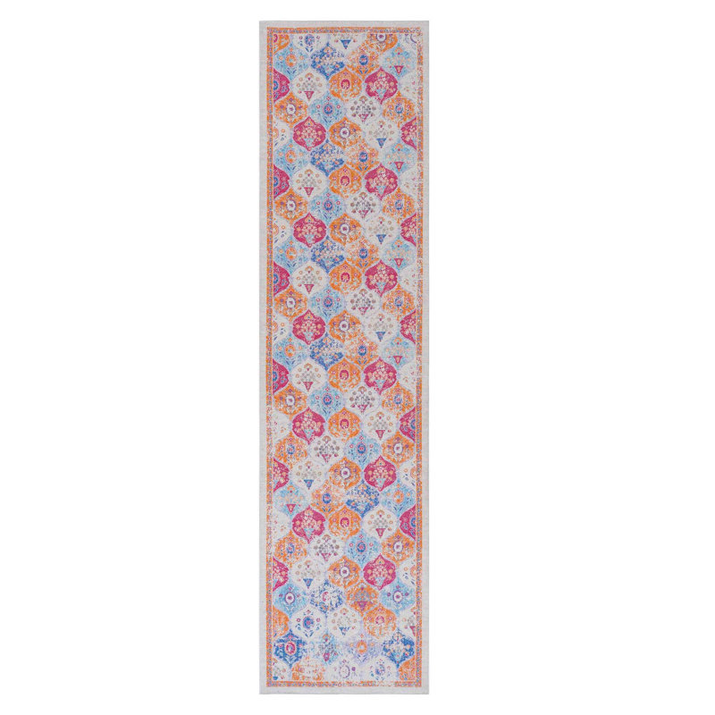 Cream Washable Area Rug, Rectangle 2'5" x 10'