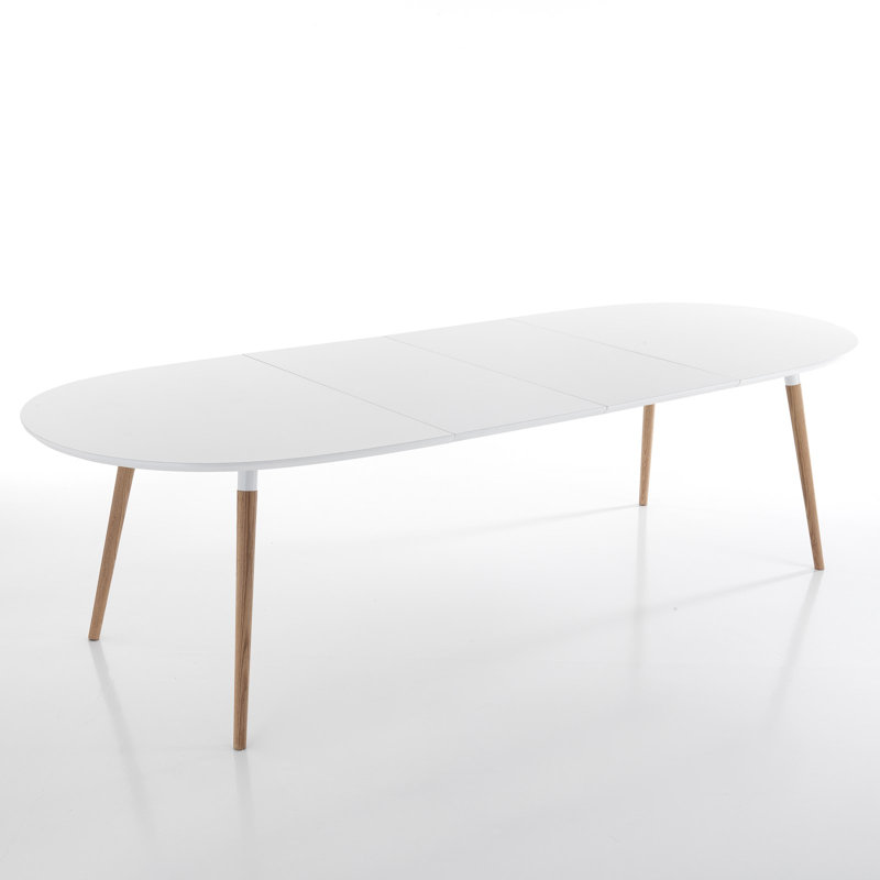 Ahern Extendable Oval Solid Wood Base Dining Table