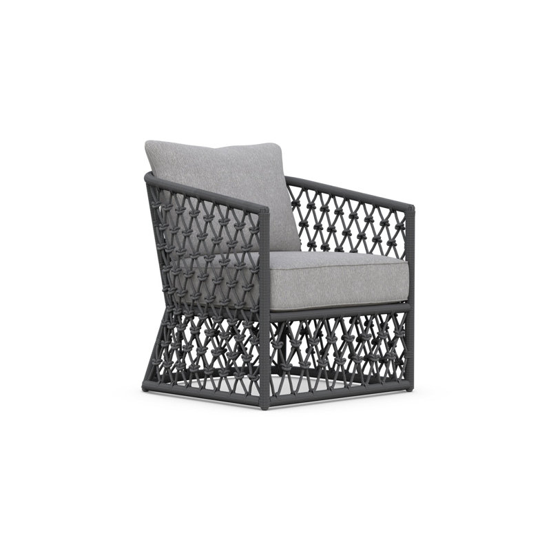 Amelia Patio Chair with Cushions, Ash Frame/Fog Cushion