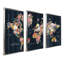 «Botanical Floral Map Words», reproduction de 3 pièces sur toile flottante-62940552