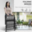 Set of 2 Outdoor Wicker Folding Chairs with Adjustable Backrest
