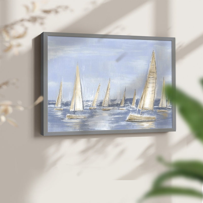 Nautical Series-IV - Reproduction encadrée - Restickable, Gris, H 22 po x l 28 po