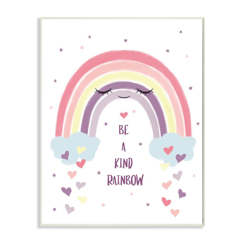 «Be a Kind Rainbow» par Ziwei Li - impression d'art graphique, H 19 po x l 13 po x P 0,5 po, Plaque murale