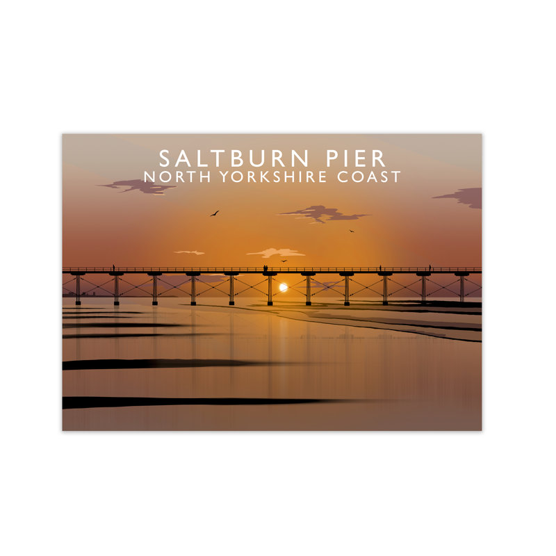 Saltburn Pier North Yorkshire Coast by Richard O'Neill - Print, 594 cm H x 814 cm W