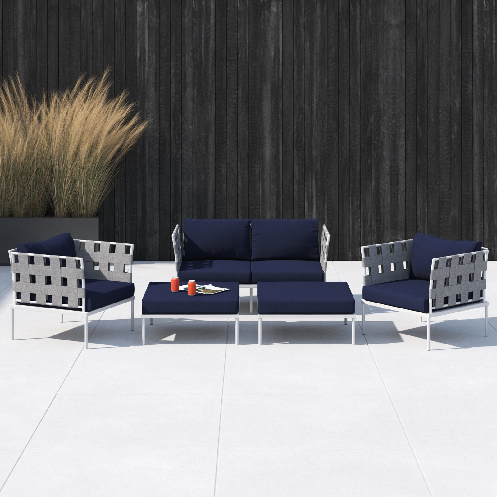Harmony 5-Person Patio Seating Group, Navy