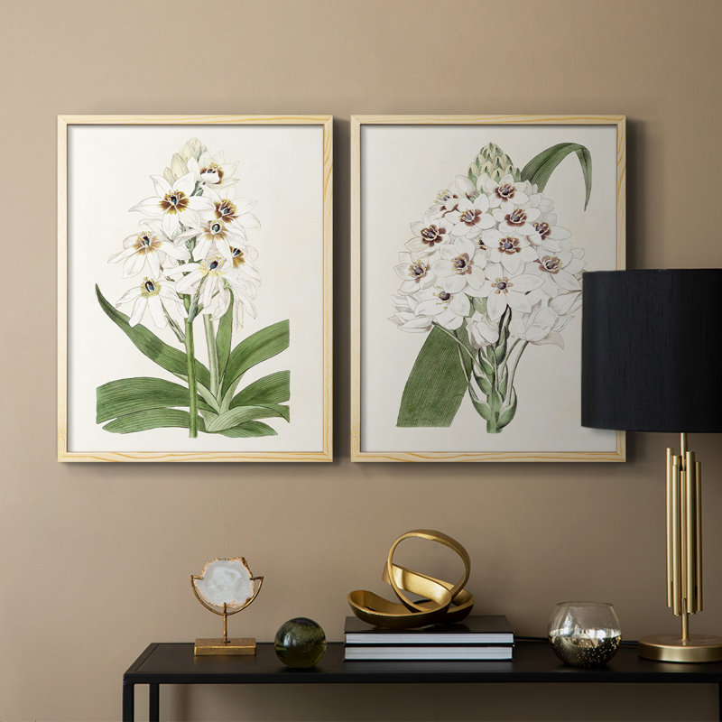 Impression encadrée Flore Albo I-Premium - prête à être accrochée - aucun clou requis - aucun clou requis, H 11 po x l 18 po