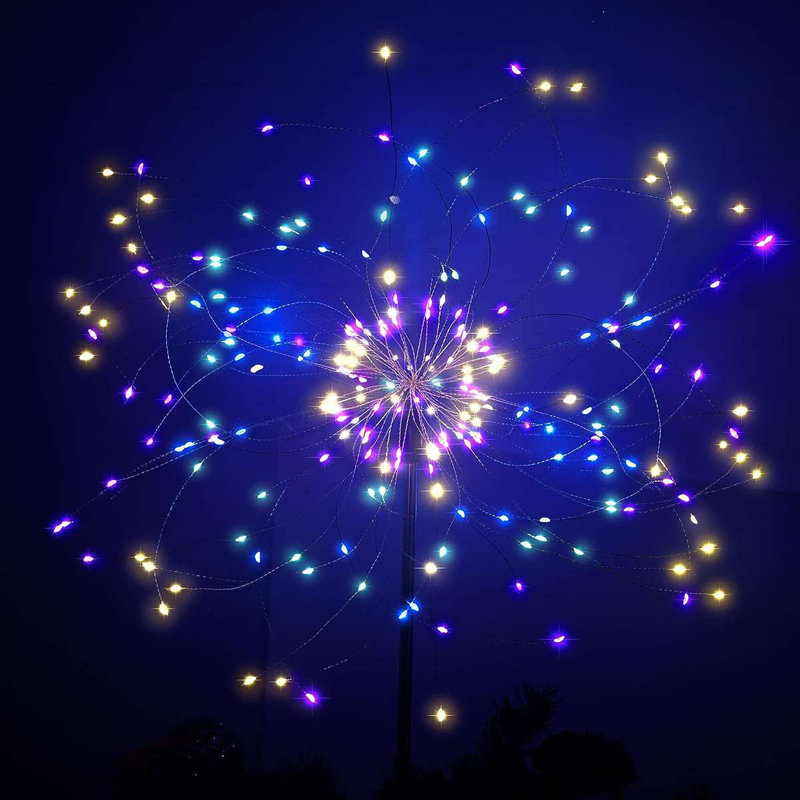 Colorful Solar Powered 120 LED Firework Garden Lights