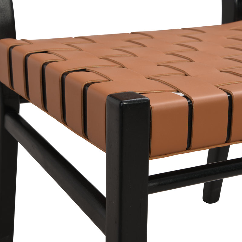 Ashmit High-Quality PU Leather Dining Chairs, Brown/Black