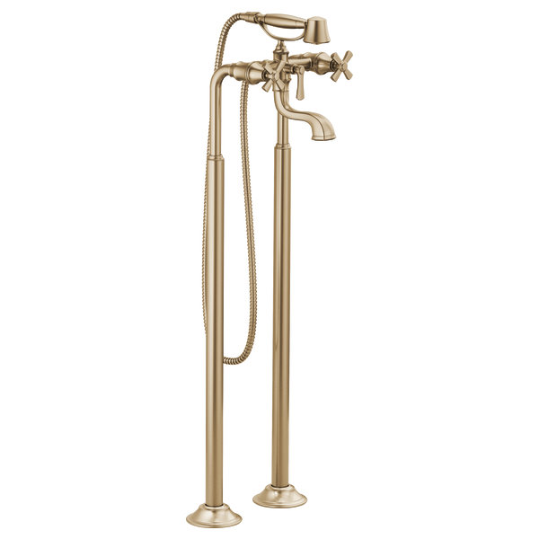 Rook® Two-Handle Tub Filler Trim Kit with Cross Handles, Luxe Gold