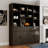 78.7" H Large Multi-Layer China Cabinet Dining Hutch With 4 Drawers & 2 Cabinets