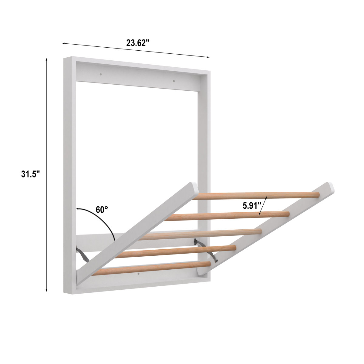 Latitude Run® Ahmid Wood Foldable Wall-Mounted Drying Rack & Reviews ...