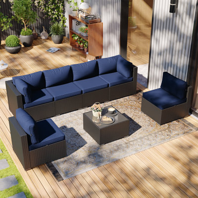 7-Piece 6-Person Symmetrical Outdoor Seating Group
