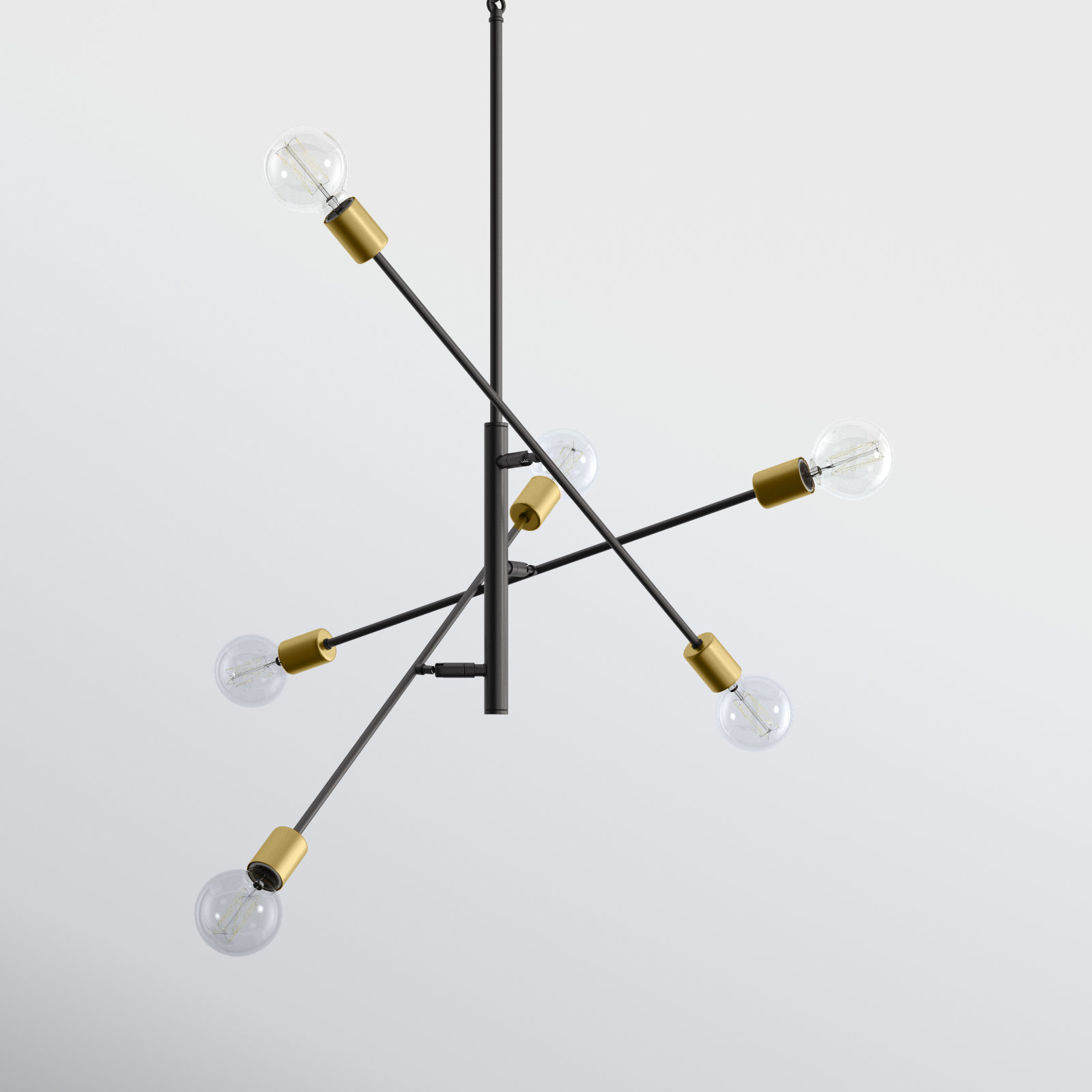 Mardiros 6-Light Chandelier, Oil Rubbed Bronze/Natural Brass