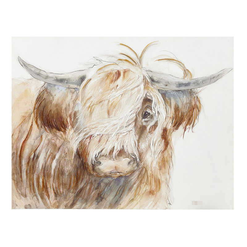 Décoration rustique avec taureau Highland - aire murale pour animaux 26 po x 20 po x l 26 po
