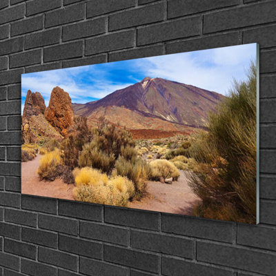 Landscape Mountains - Unframed Panoramic Photograph on Glass